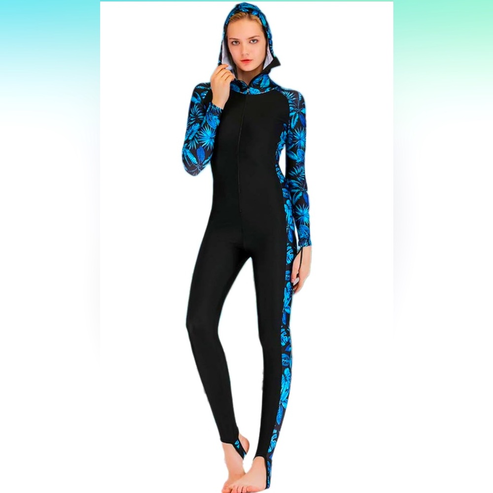 NWT Micosuza Women's Long Sleeve UV Protection Full Body Swimsuit Size S NWT